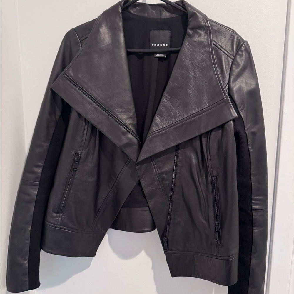 Trouve Black real Leather Jacket